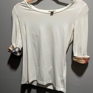 Burberry 3/4 check sleeve shirt